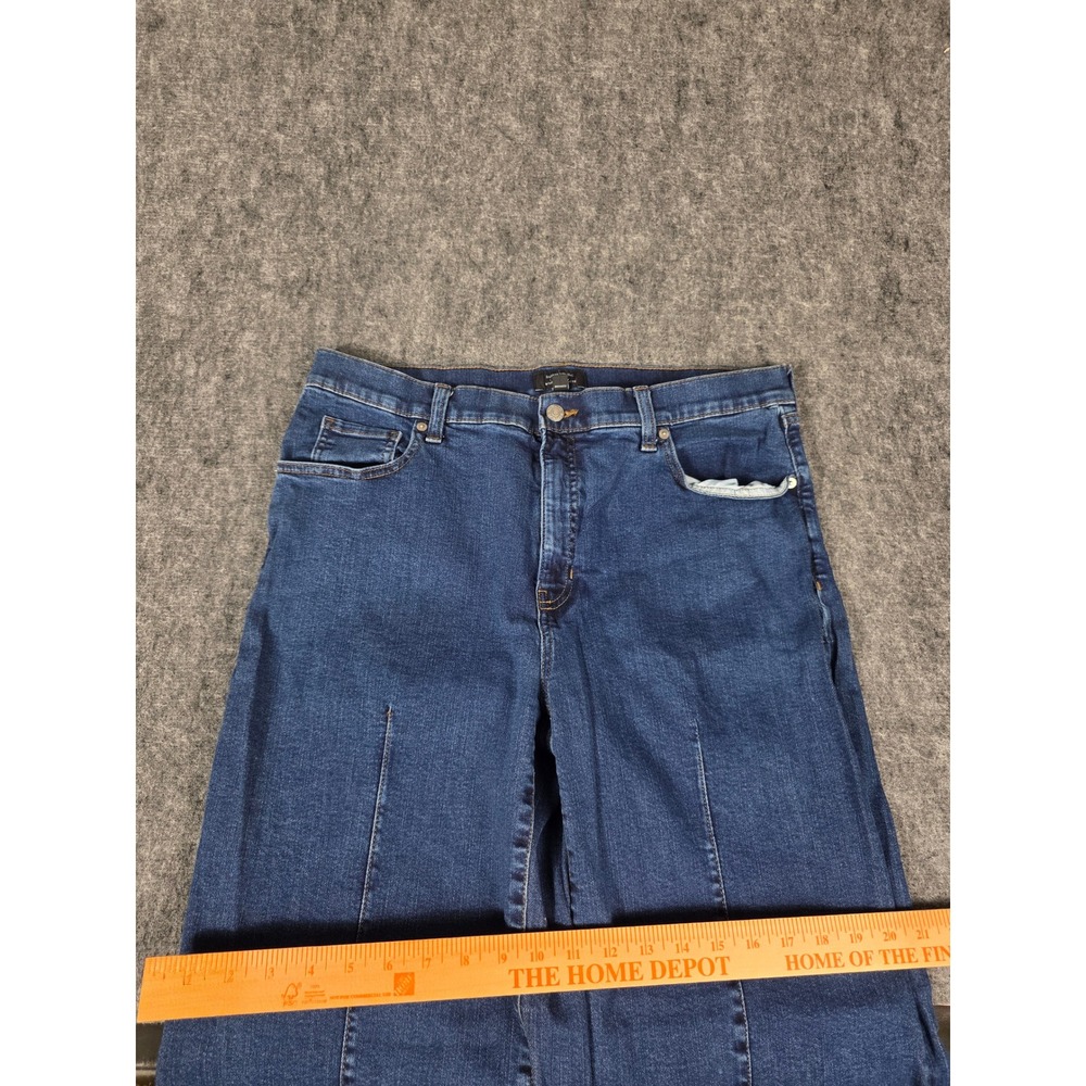 Banana Republic Wide Leg High Rise Jeans 33 16 Tall Cropped Raw Hem Blue - Picture 11 of 13
